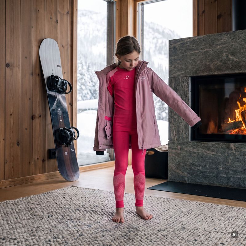 Komplet termoregulačního prádla dětského KADVA Frosty Jrg Set bezešvé růžové 6