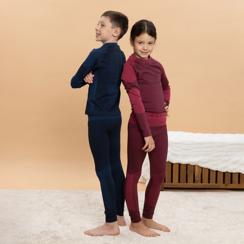 Komplet termoregulačního prádla dětského KADVA Frosty Jrb Set bezešvý tmavě modrý 4