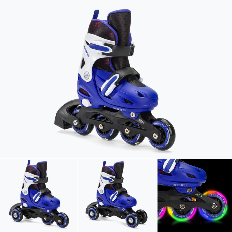 Dětské kolečkové brusle HUMBAKA Starjet LED 3v1 modré