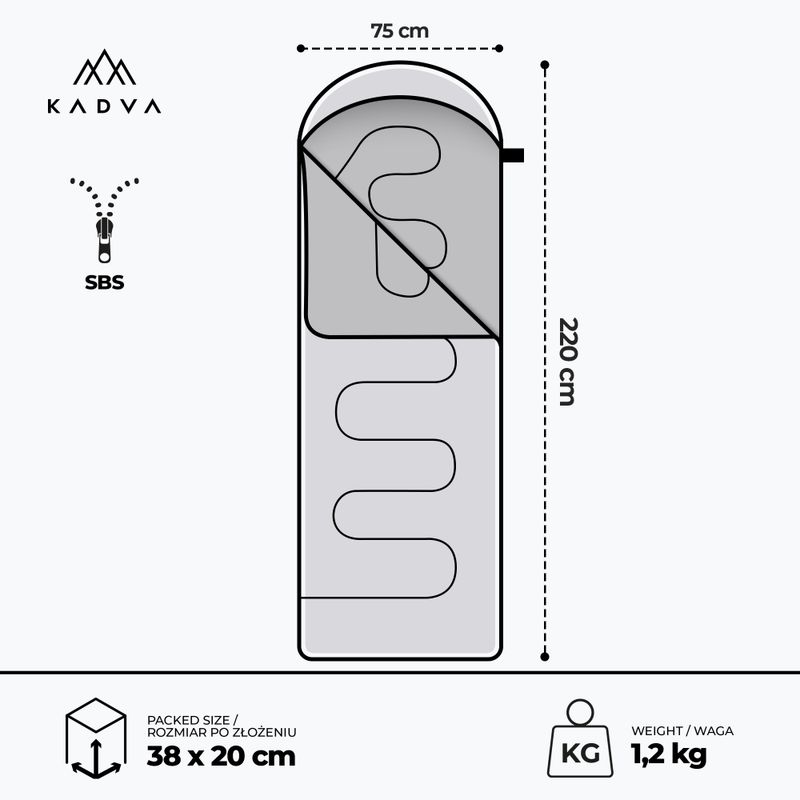 KADVA Dorma spací pytel L levý červený 3