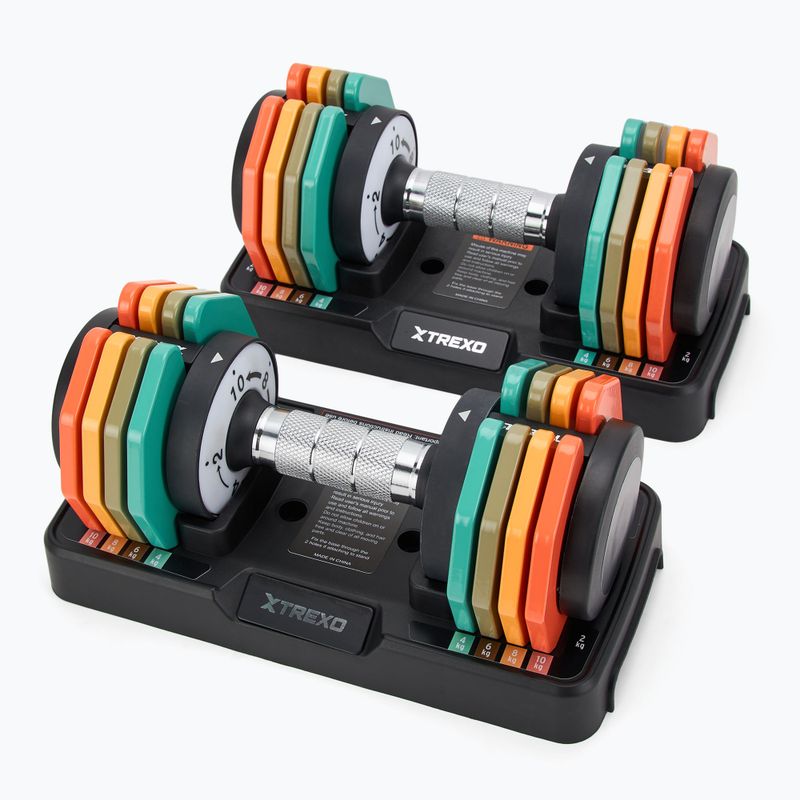 Nastavitelná sada činek TREXO 2 x 10 kg multicolor