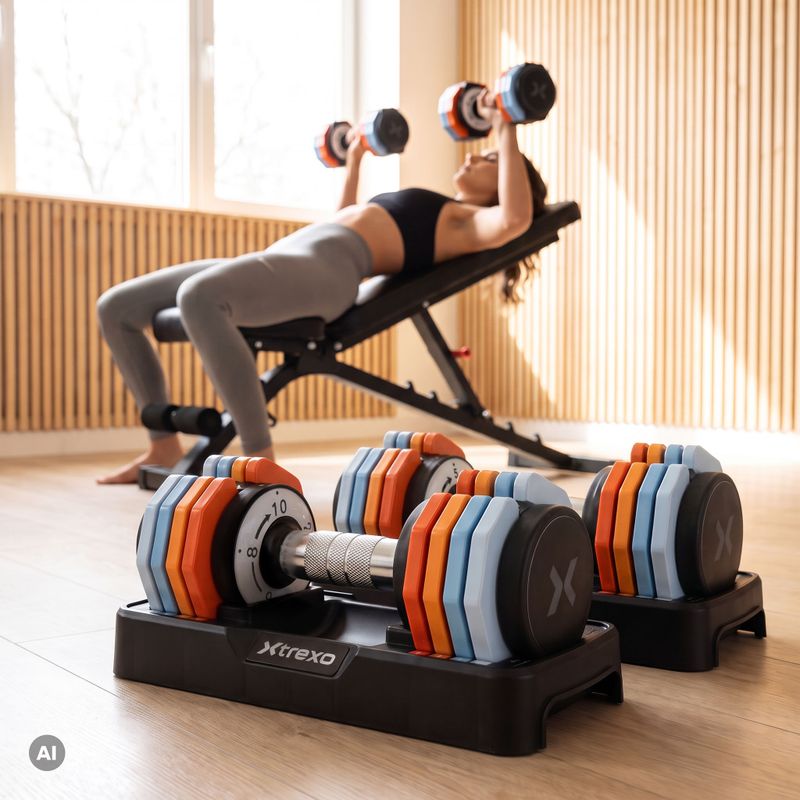 Nastavitelná sada činek XTREXO 2 x 10 kg multicolor 15