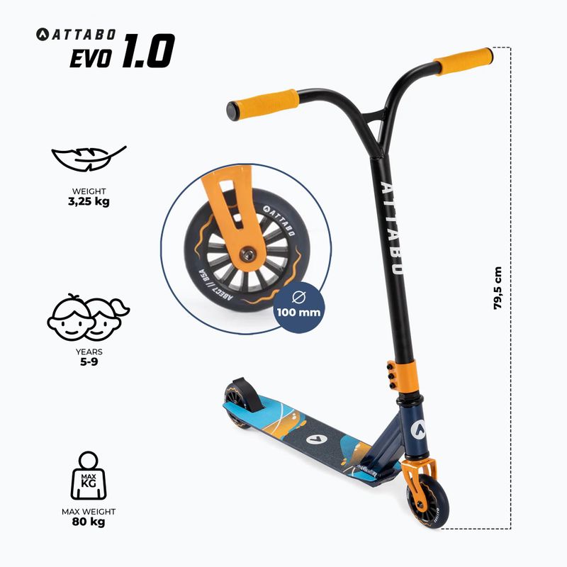Dětská freestylová koloběžka ATTABO EVO 1.0 modrá ATB-ST05 2