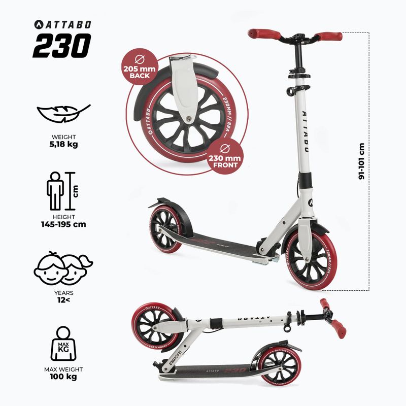 Koloběžka ATTABO 230 bílá ATB-230 2