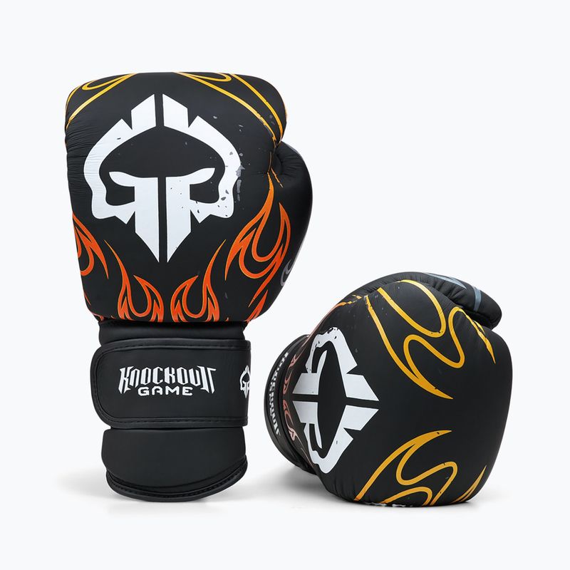 Boxerské rukavice  Ground Game Flames black 3