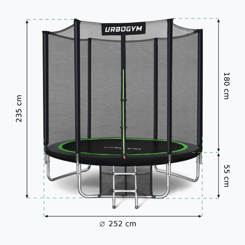 Urbogym Classic 252 cm zahradní trampolína černá 8FT 9