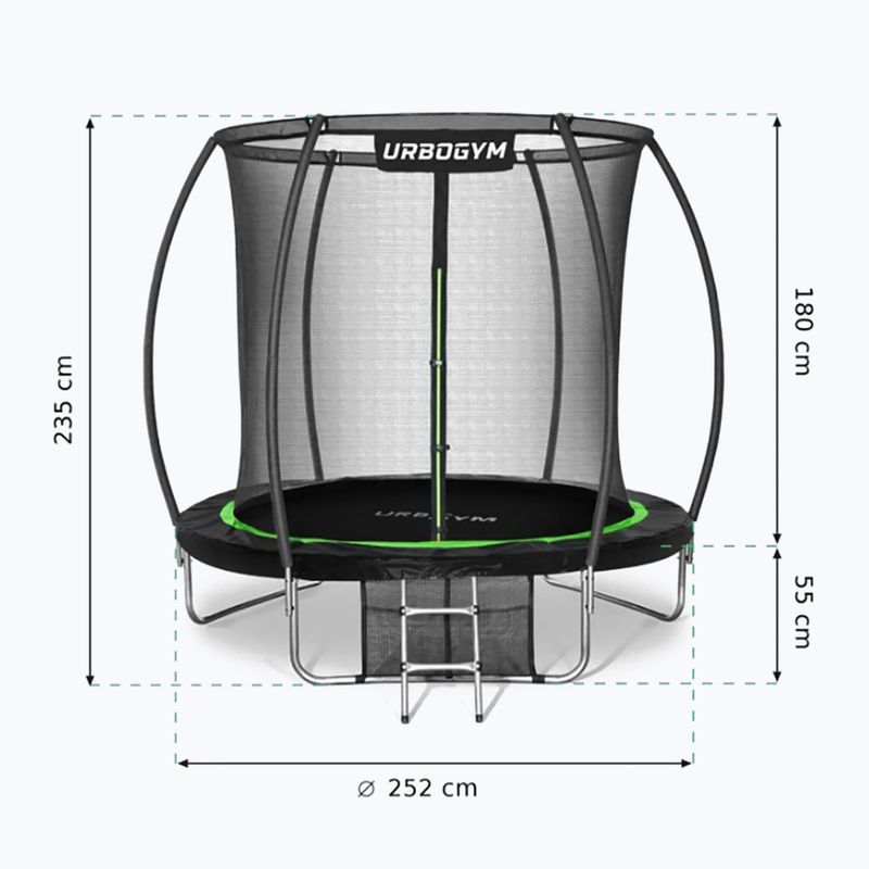 Urbogym Infinity 252 cm zahradní trampolína černá 8FT 11