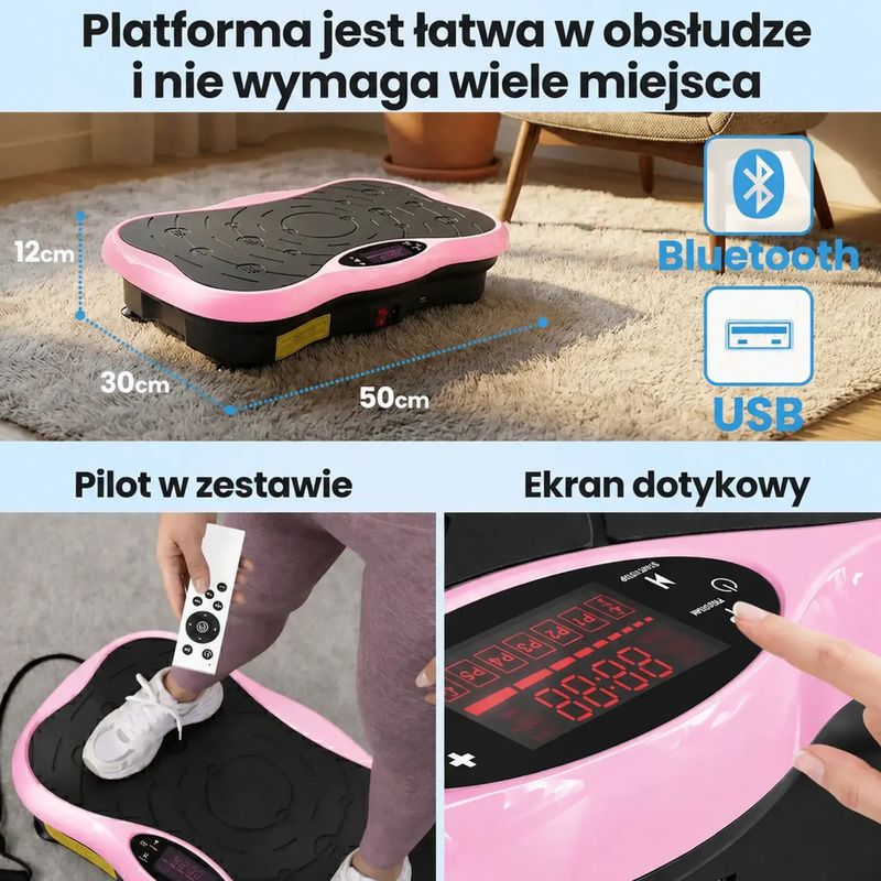 Vibrační plošina Extralink Moonwalk Spin Move black/pink 15