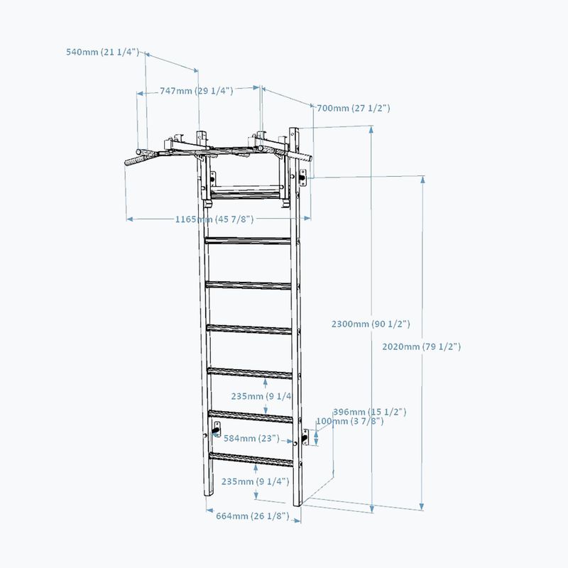 BenchK gymnastický žebřík černý BK-231B 2