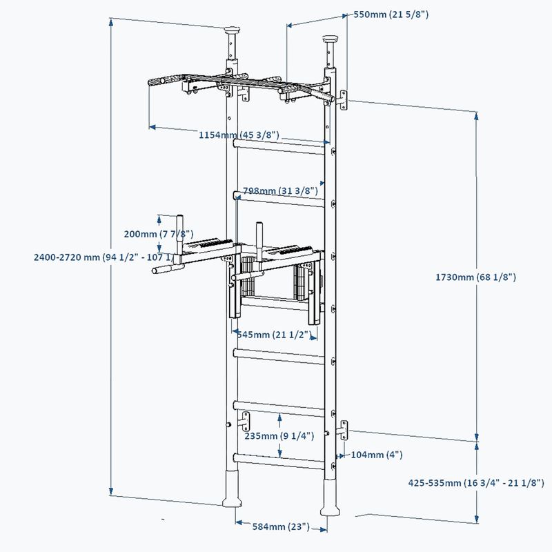 BenchK gymnastický žebřík bílý BK-521W+DB1W 3