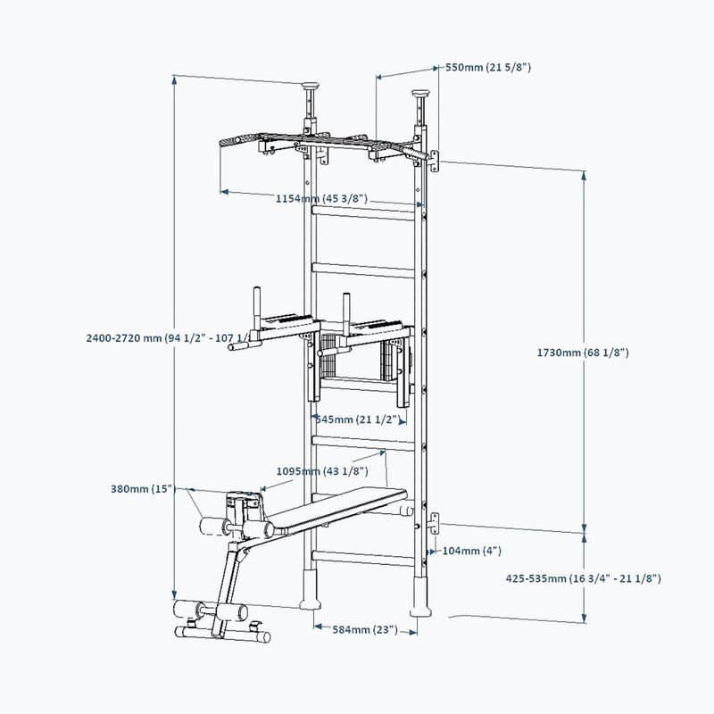 Gymnastický žebřík BenchK 523W white matte/oak 4