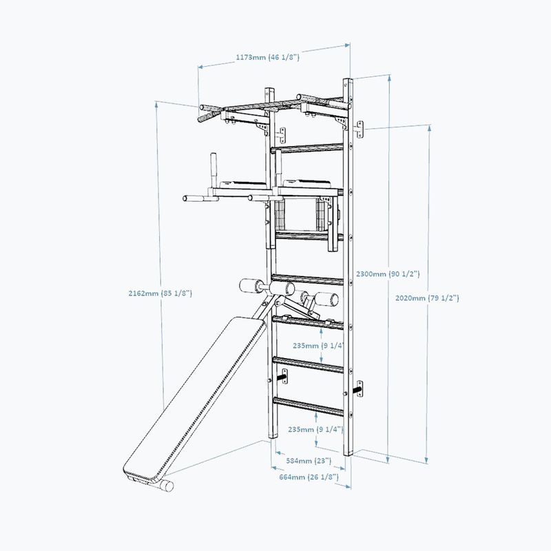 Gymnastický žebřík BenchK 223W white matte/oak 3