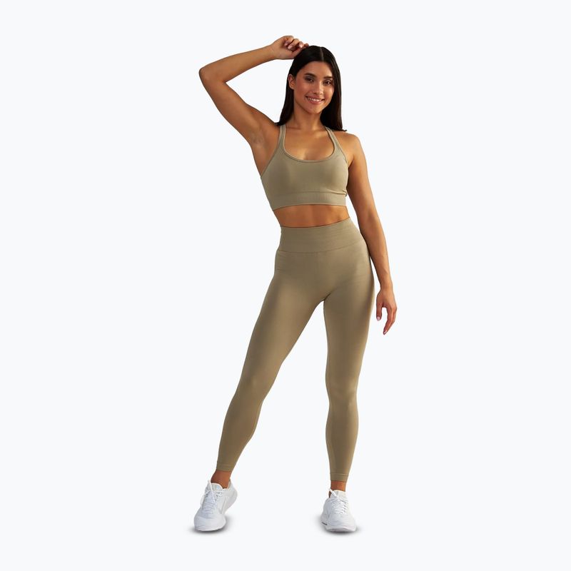 Dámské fitness legíny BeShaped Gym Queen taupe 2