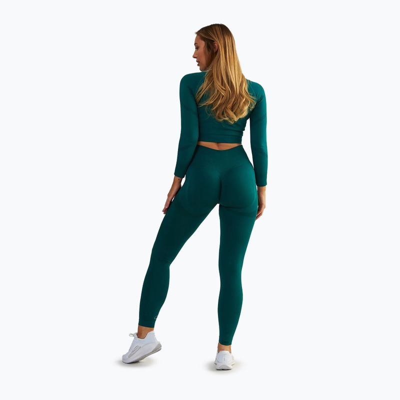 Dámský fitness  top BeShaped Power Up! LS dark green 3