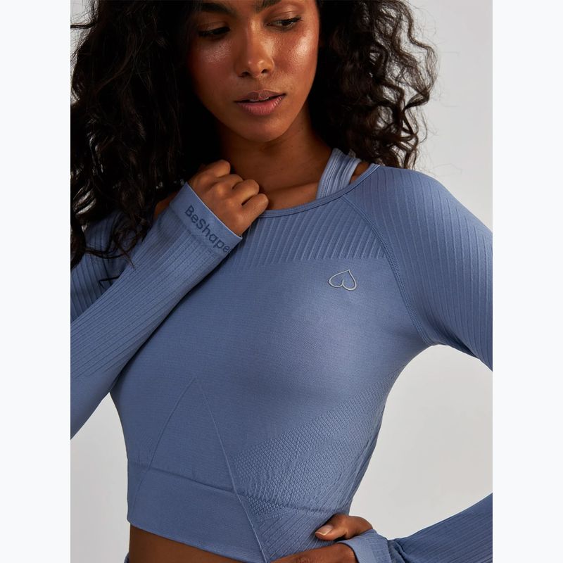 Dámský fitness  top BeShaped Femme Force LS light blue 5