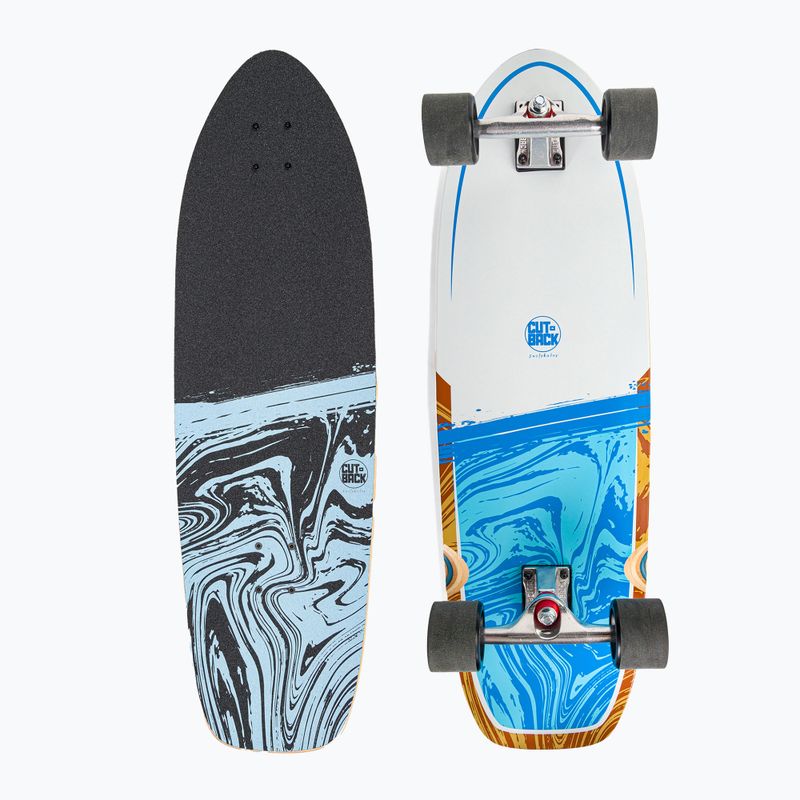 Surfskate Cutback Splash 34" bílo-modrý skateboard CUT-SUR-SPL