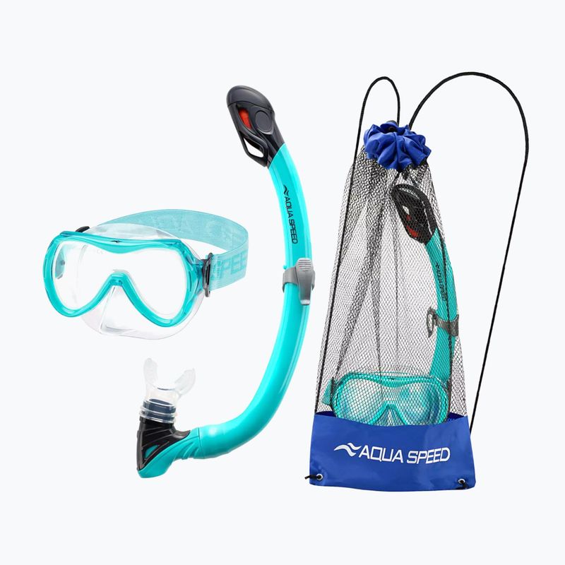 Dětský set na potápění AQUA-SPEED Alize FS + Samos + Mesh turquise