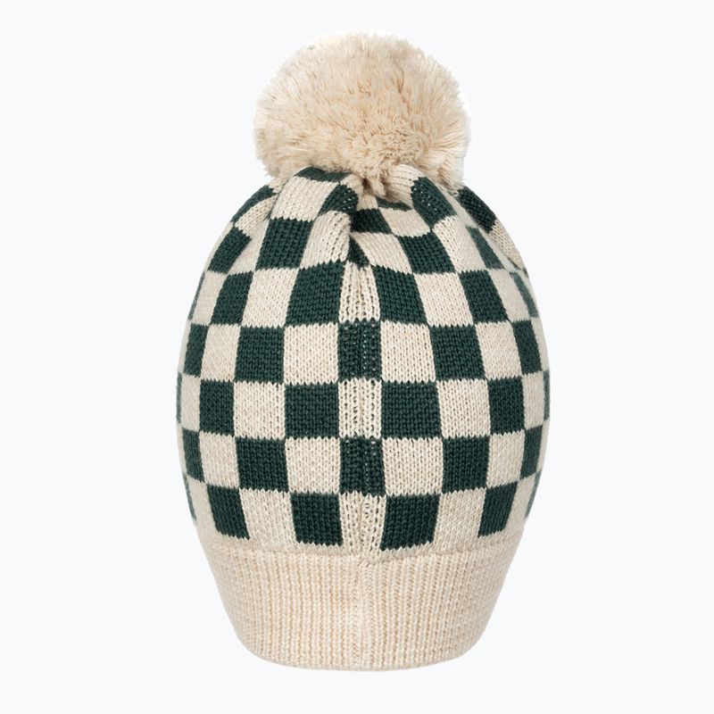 Dětská zimní čepice KID STORY  Merino green chessboard 2