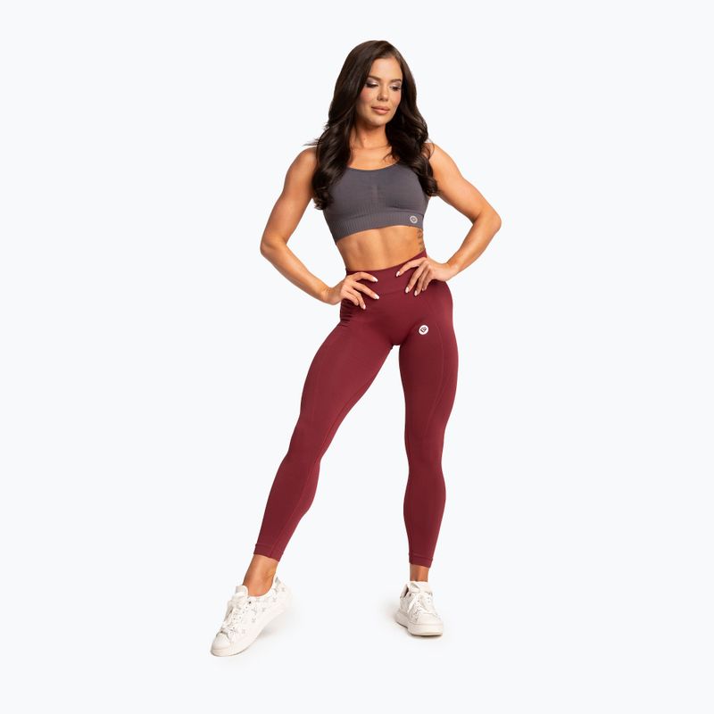 Dámské legíny Gym Glamour Basic Scrunch burgundy 2