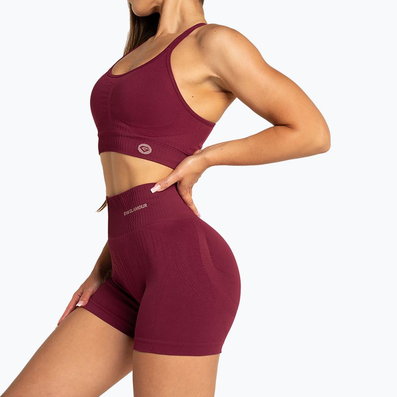 Dámské tréninkové šortky Gym Glamour Push Up 2.0 merlot 2