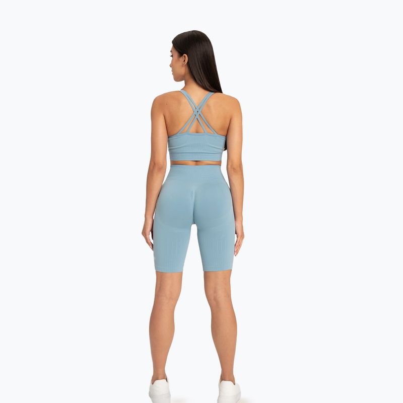 Dámské cyklistické tréninkové šortky Gym Glamour Push Up 2.0 blue lagoon 3