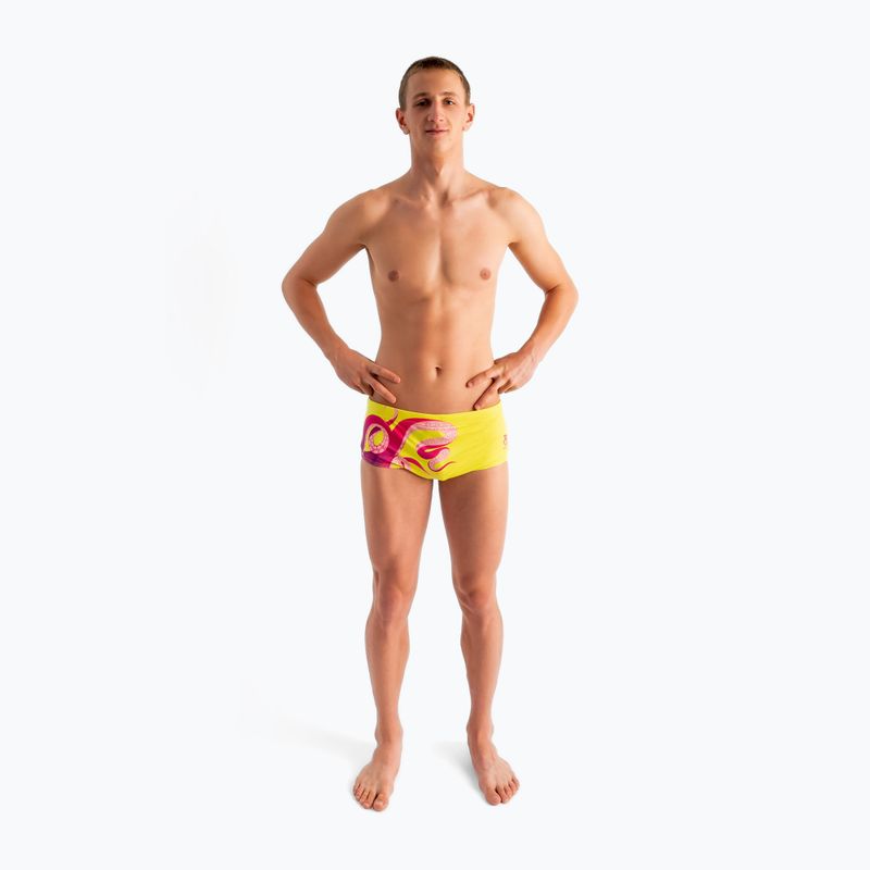 Pánské plavecké boxerky  SWEEP Aqua Kraken pink/yellow 2