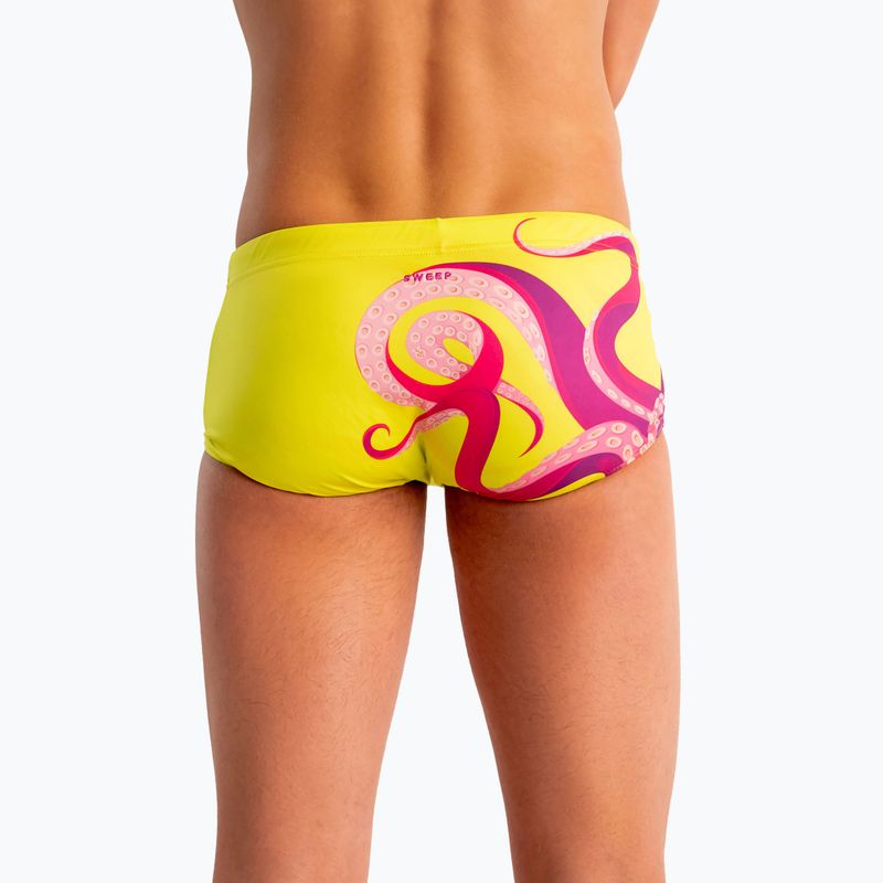 Pánské plavecké boxerky  SWEEP Aqua Kraken pink/yellow 5