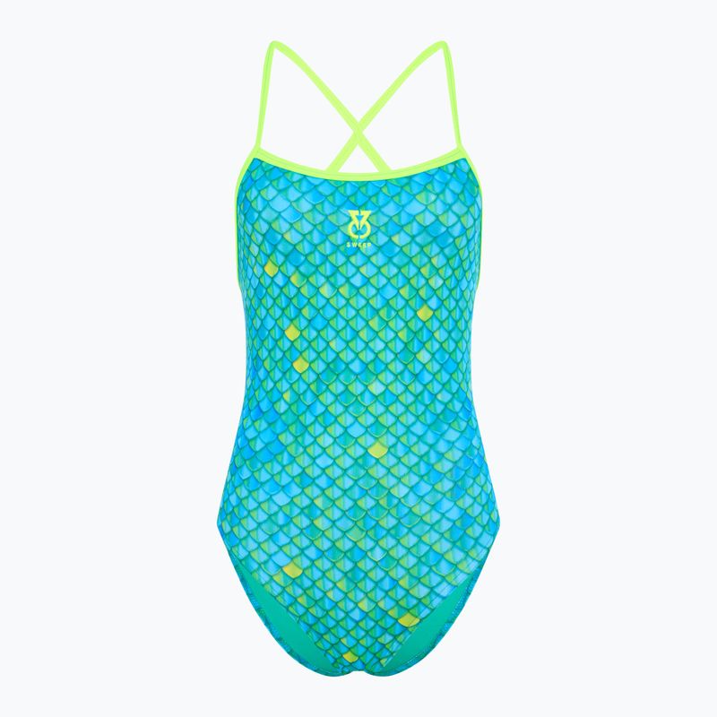 Dámské jednodílné plavky SWEEP Aqua Hippos blue/yellow/green