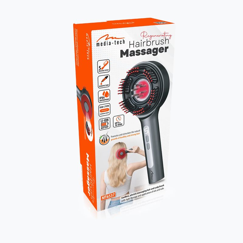Masážní přístroj Media-Tech Hairbrush gray/black 10