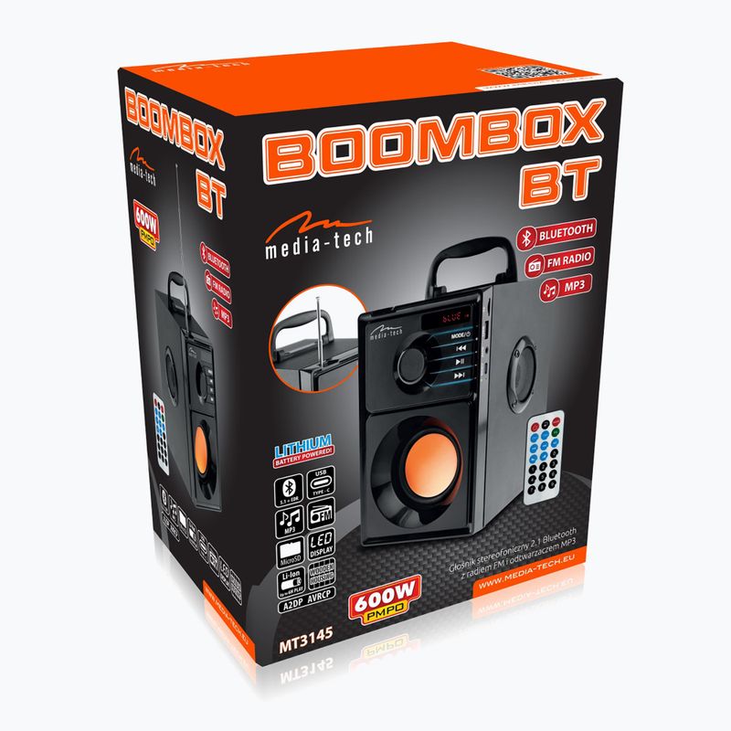 Mobilní reproduktor Media-Tech Boombox BT černý/oranžový 8