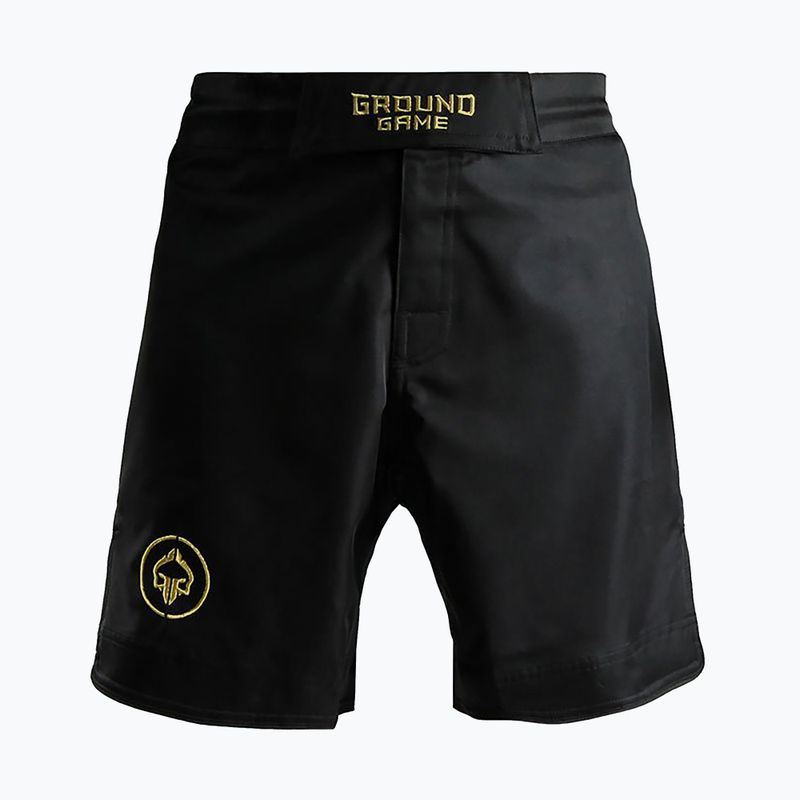 Pánské šortky Ground Game MMA Athletic Gold černé MMASHOATHGOLD