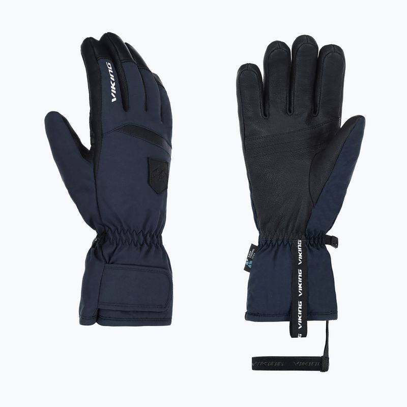 Pánské lyžařské rukavice Viking Lars Ski navy/black leather 7