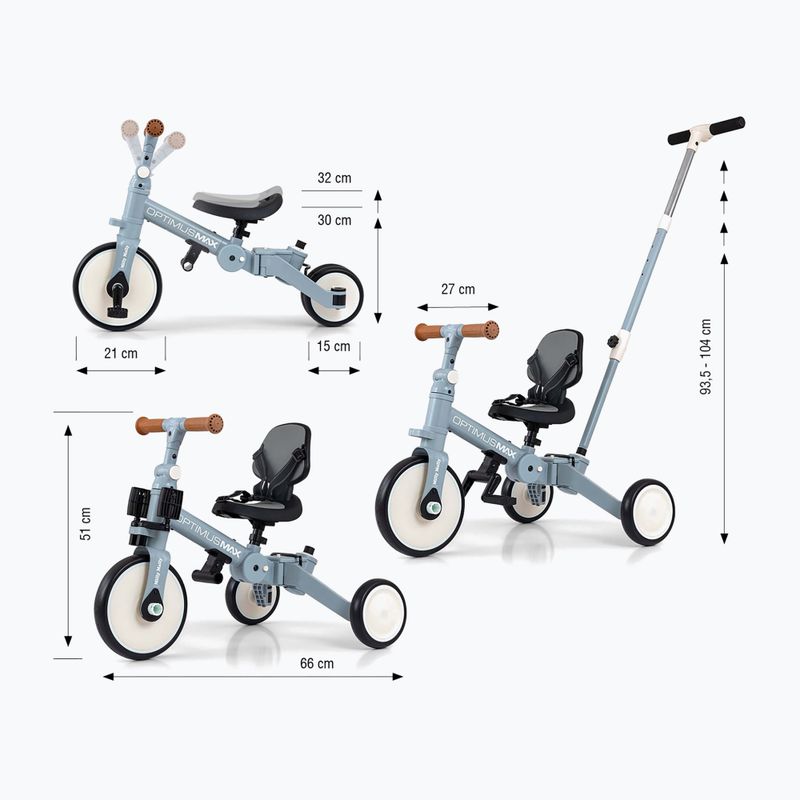 Odrážedlo Milly Mally 5w1 Optimus Max denim 2