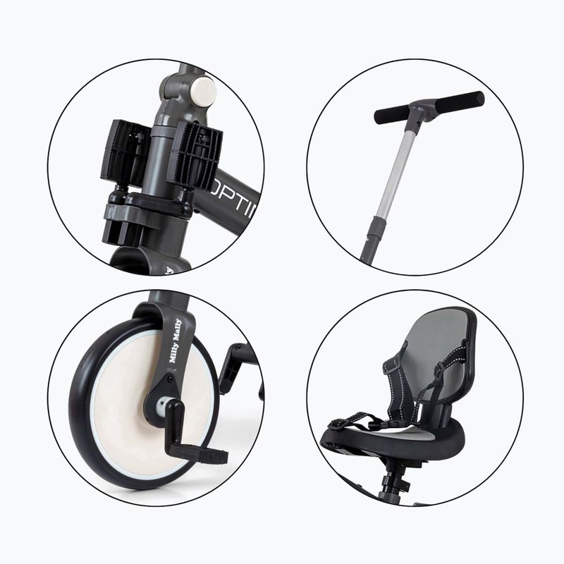 Odrážedlo Milly Mally 5w1 Optimus Max dark grey 12