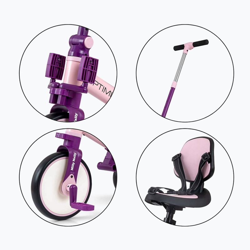 Odrážedlo Milly Mally 5w1 Optimus Max pink 12