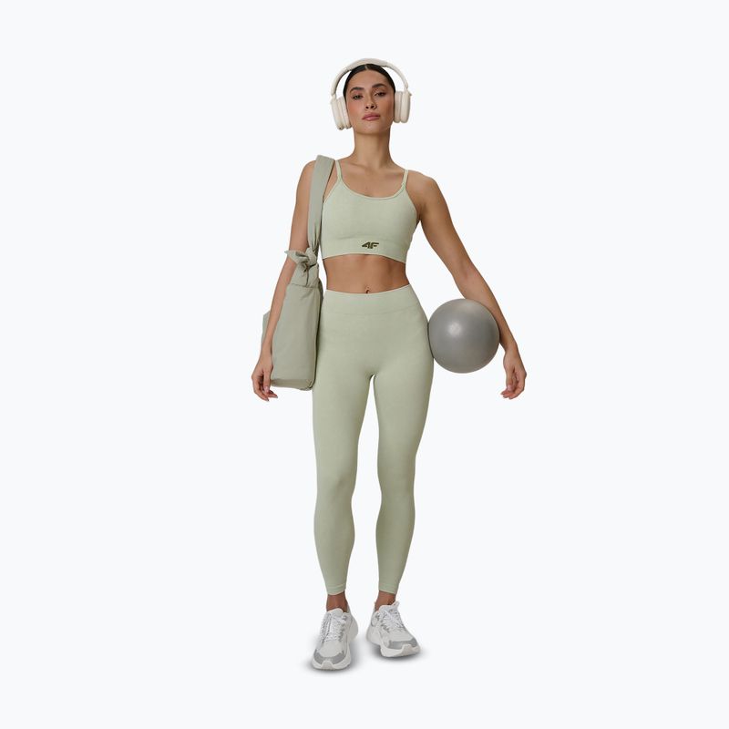 Dámské tréninkové legíny 4F Solar Punk FNK F399 light green allover 9