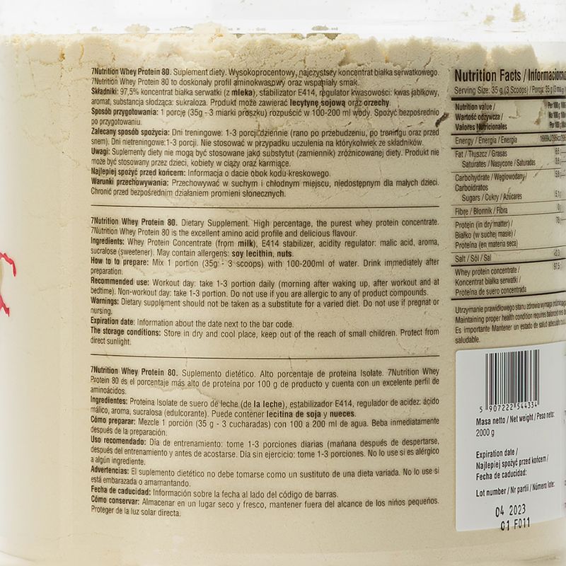 Whey 7Nutrition Protein 80 2kg bílá čokoláda-višeň 7Nu000235 2