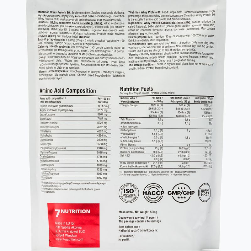 Whey 7Nutrition Protein 80 500g smetanová příchuť 7Nu000260 2