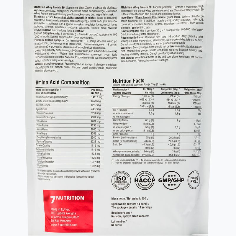Whey 7Nutrition Protein 80 500g pistácie 7Nu000260 2