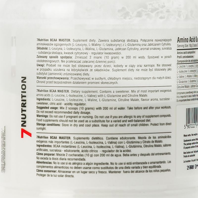 BCAA Master 7Nutrition aminokyseliny 500g cola-limetka 7Nu000333-cola 2