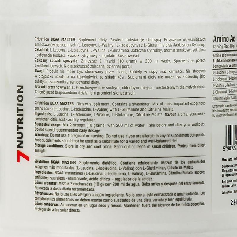 BCAA Master 7Nutrition aminokyseliny 500g citron 7Nu000333-lemon 2