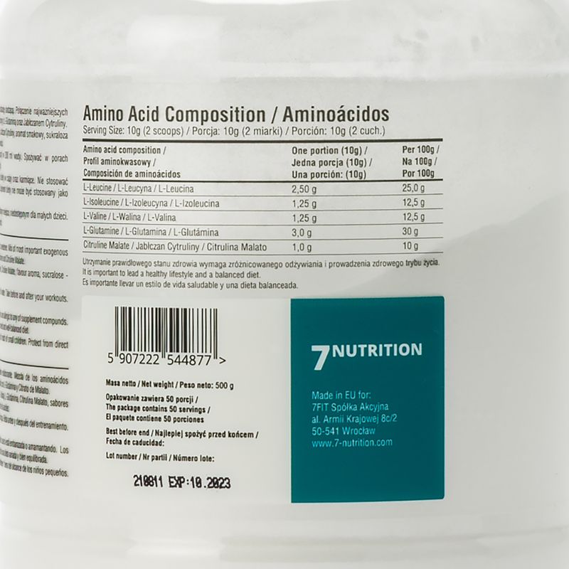 BCAA Master 7Nutrition aminokyseliny 500g citron 7Nu000333-lemon 3