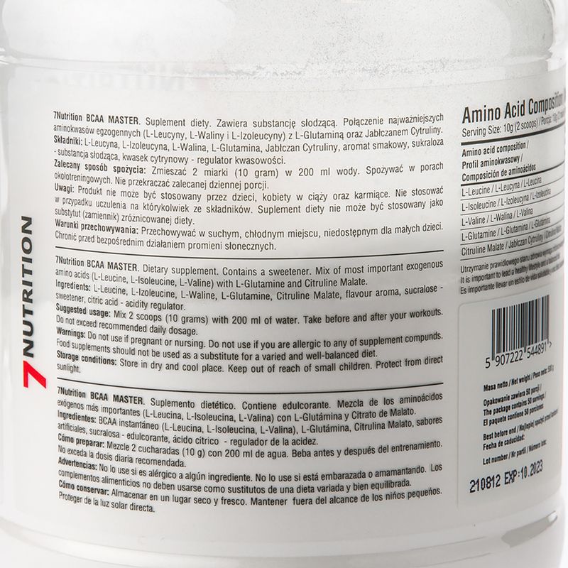BCAA Master 7Nutrition aminokyseliny 500g pomeranč 7Nu000333-orange 2