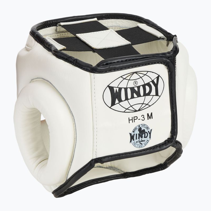 Boxerská helma WINDY Genuine Leather white 3