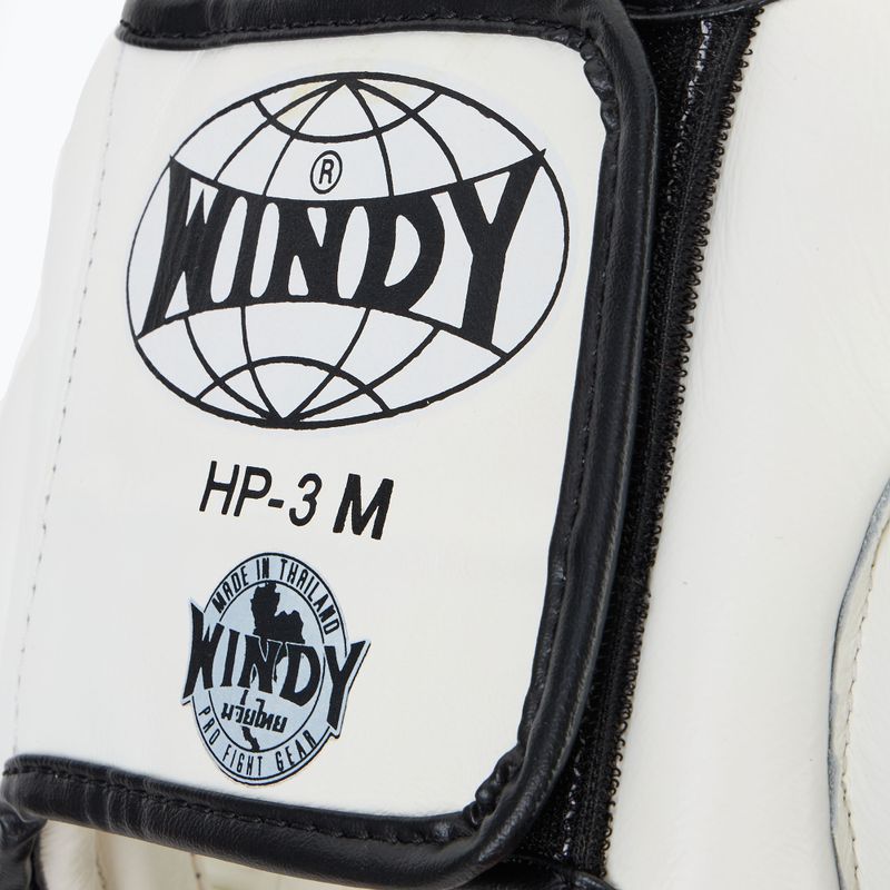 Boxerská helma WINDY Genuine Leather white 4