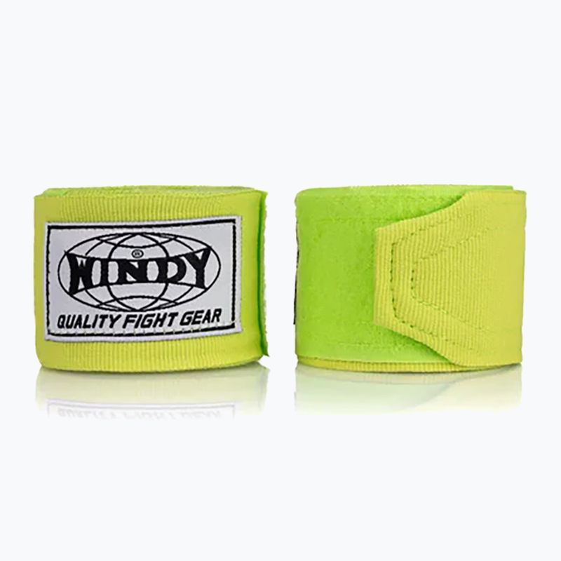 Boxerské bandáže Windy HW-2 450 cm green flueo 3