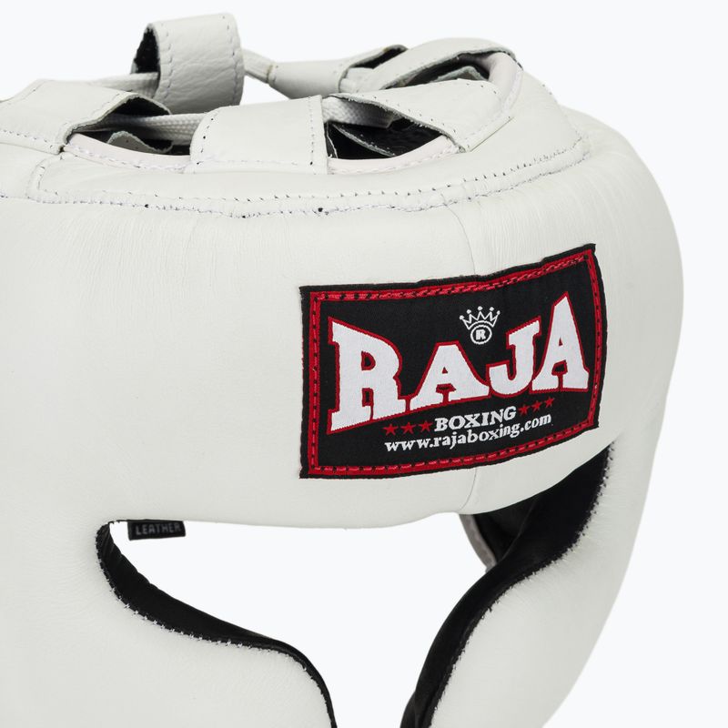 Boxerská helma RAJA BOXING Genuine Leather white 4