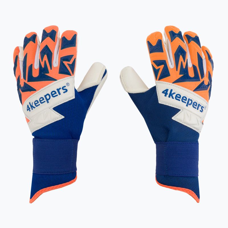 Dětské brankářské rukavice 4Keepers Equip Puesta Nc Jr modro-oranžové EQUIPPUNCJR