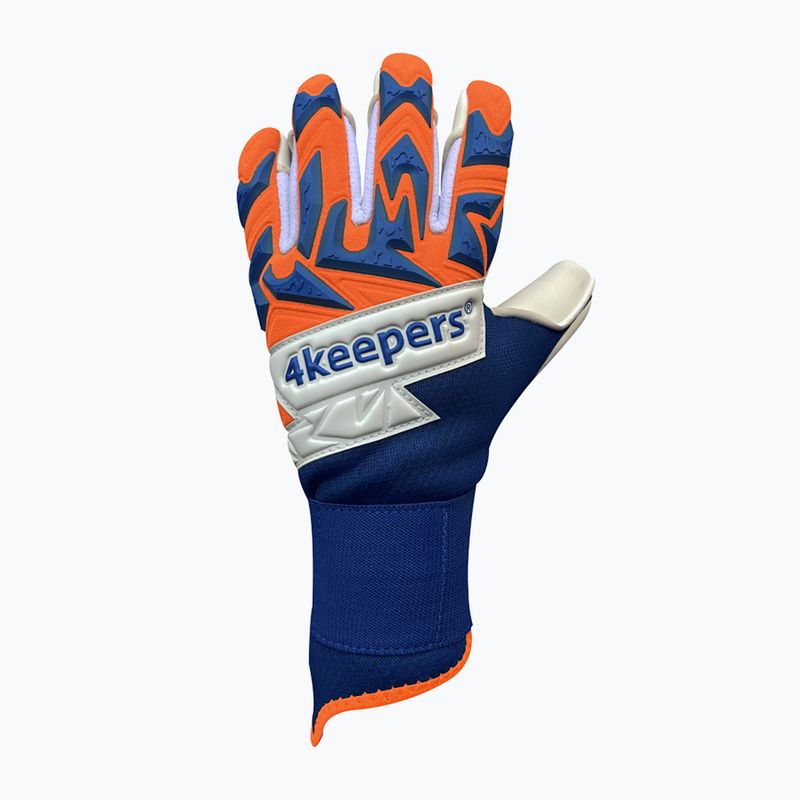 Dětské brankářské rukavice 4Keepers Equip Puesta Nc Jr modro-oranžové EQUIPPUNCJR 4