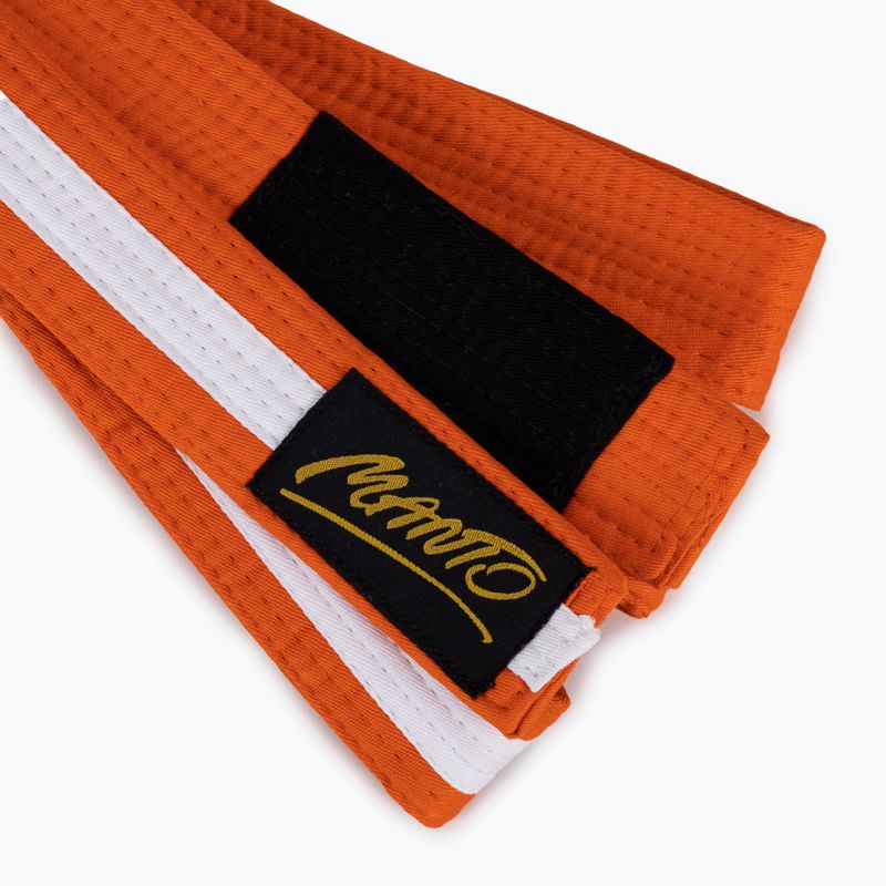 BJJ pás pro děti MANTO Tag oranžový s bílým pruhem MNA867_ORG/WHT_M1 2